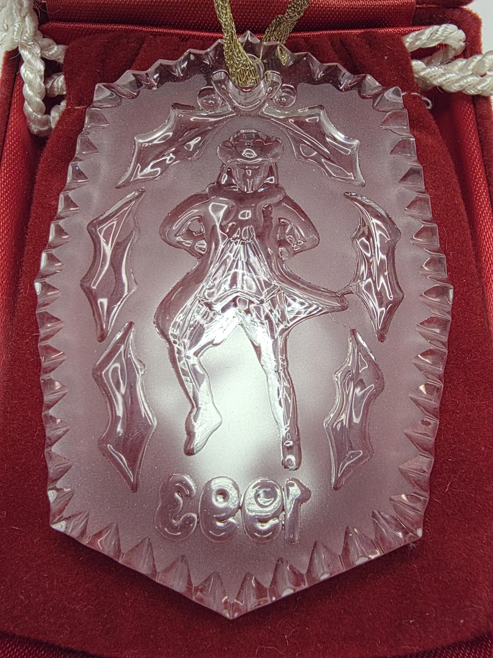 Vintage Crystal Waterford 12 Days Of Christmas 10 Lords a Leaping Ornament 1993